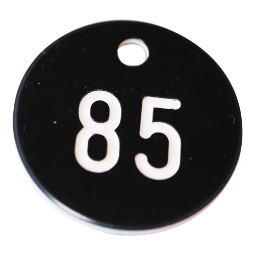 Kunststoff Ronde schwarz - Nummerierung weiß, Garderoben Armbänder, Garderobe und Service