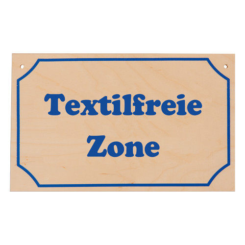 Schild "Textilfreie Zone"